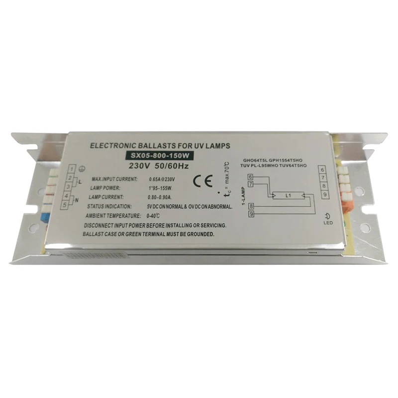 SX05-800-2/75U Ballast Uv Lamp Pre-heat Start Electronic T5 T6 95-150w Ballasts with CE ROHS Approval