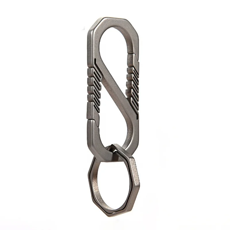 New titanium alloy carabiner keychain quick release EDC key holder with titanium key ring