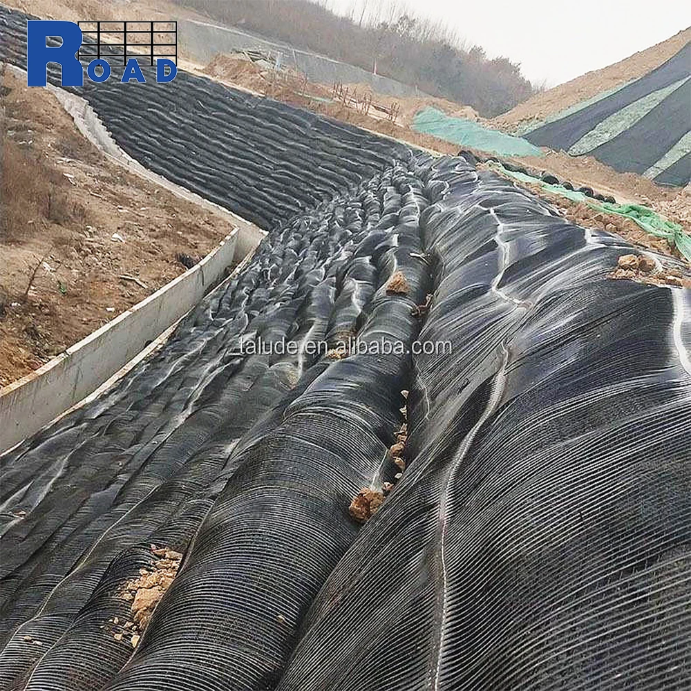 PP Uniaxial biaxial geogrid gravel ground grid 150kN triaxial geogrid geogrille road