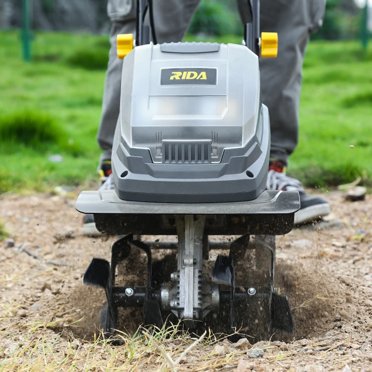 RIDA 40V rechargeable battery power trencher machine agriculture tools farming rotary hoe cultivator tiller