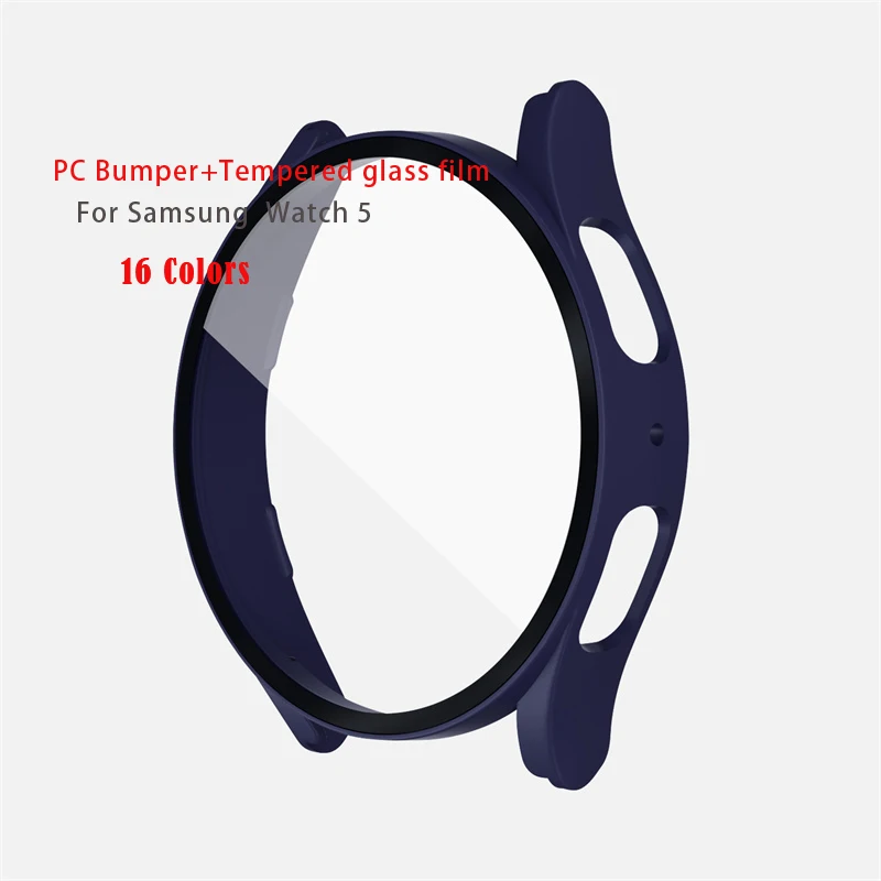 New Shockproof Tempered Glass Screen Protector Film Hard PC Full Protective Cover for Samsung Galaxy Watch 5 Pro Watch5 Case