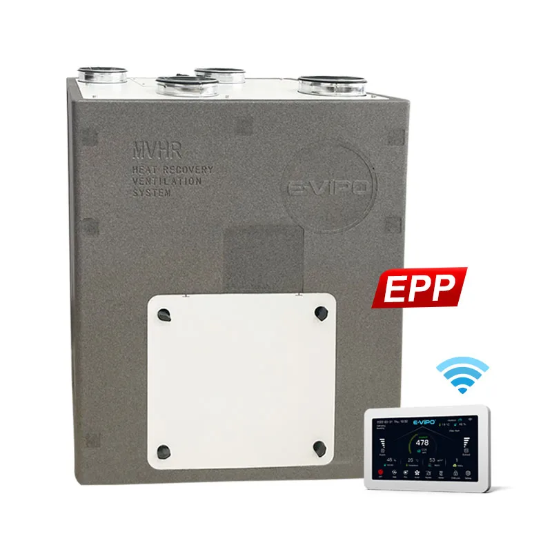 Passive House ERV HRV Ventilation System Air Recuperator EPP Material Heat Recovery HRV Ventilation Unit with EC BLDC Motor