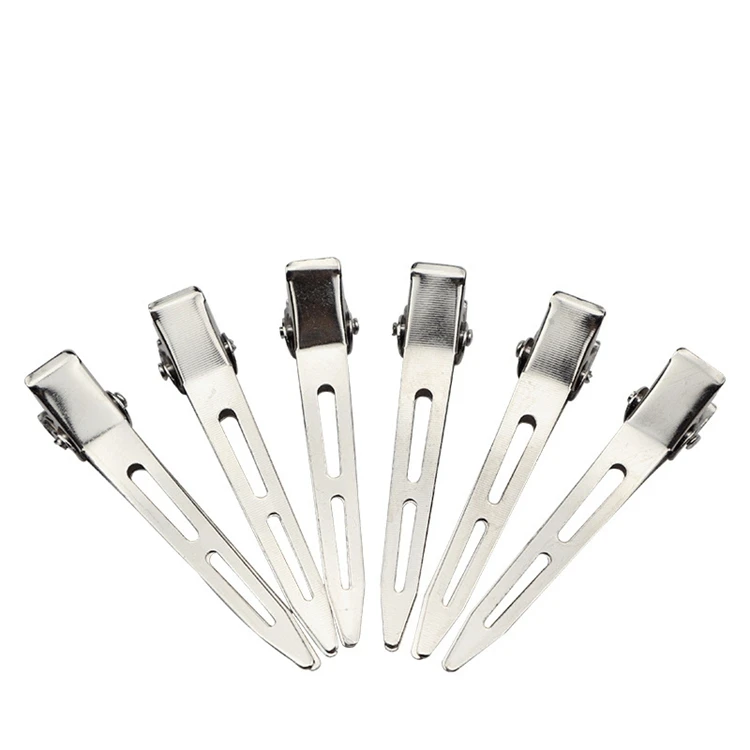 Factory direct sale Stainless steel positioned bangs clip make up crocodile clip accessory duck bill hair clip