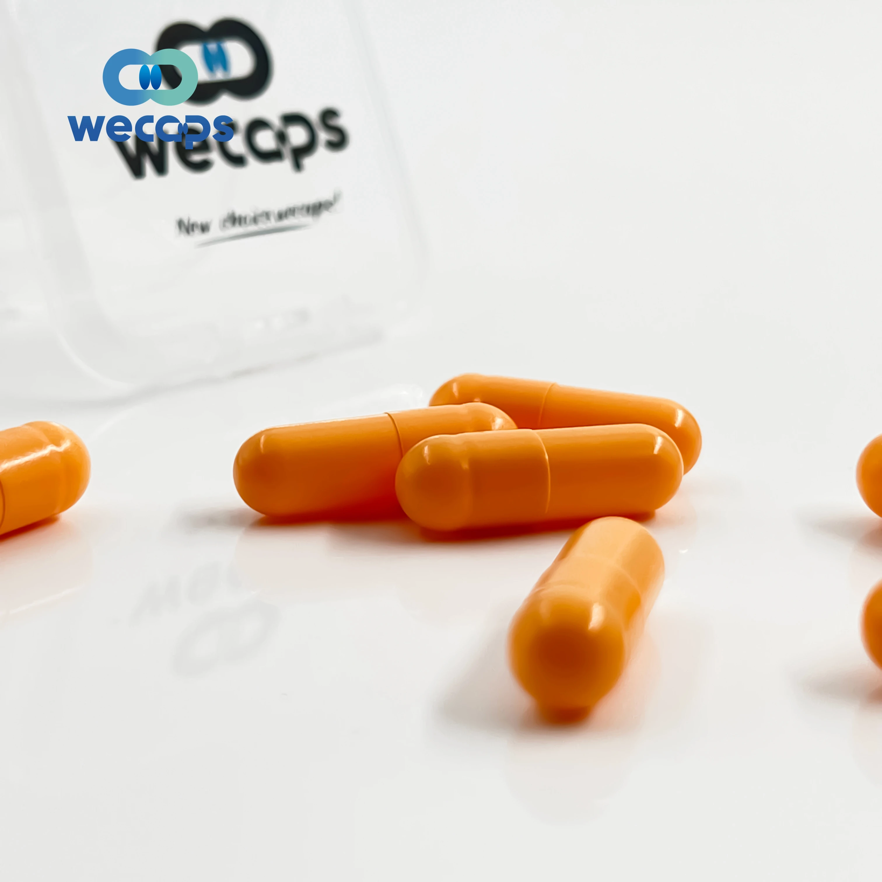 Wecaps чистые цветные пустые капсулы оранжевые желатиновые таблетки для лекарств