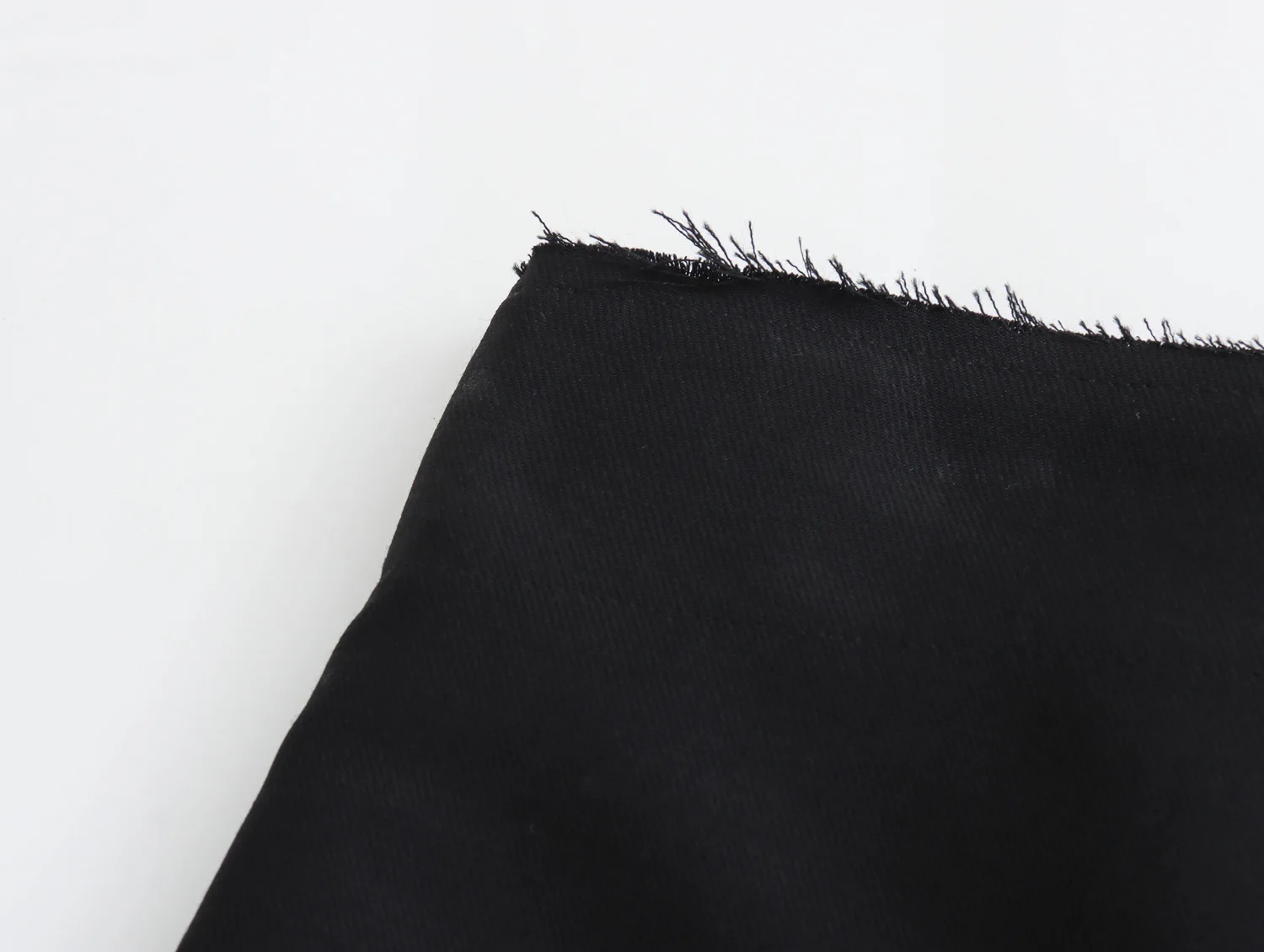 Front zipper fly black color front ruffle casual fashion mini skirt for women