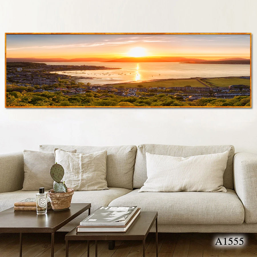 Acrylic Sheet With UV Sea Sun Rise Stained Glass for Acrylic Panel Pattern Printing Custom Display Wall Mount Art Print