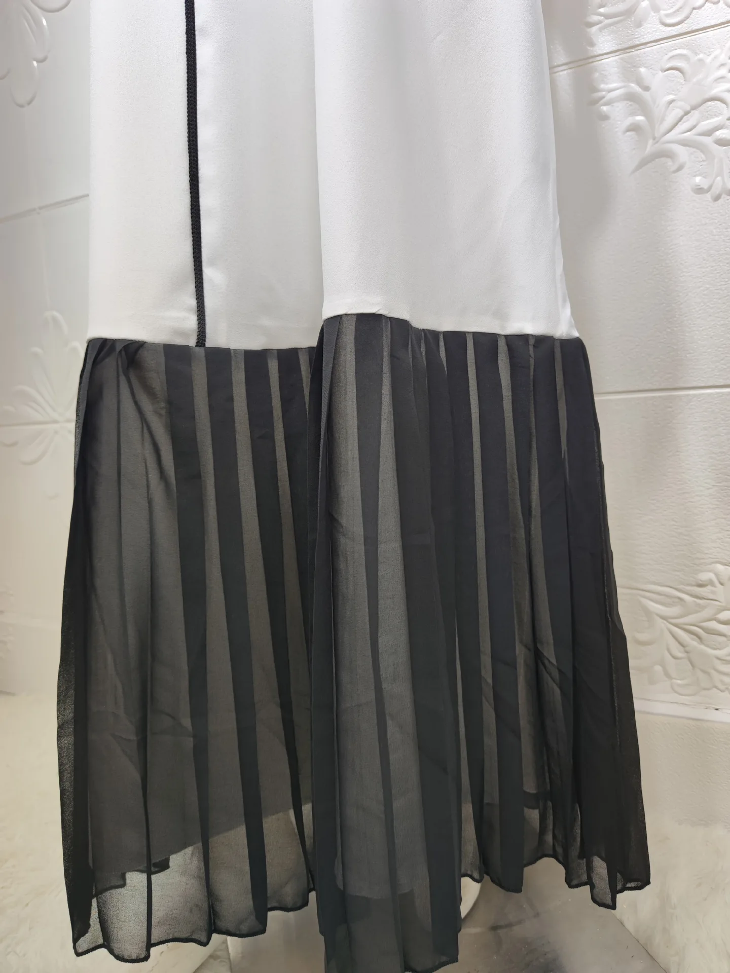 Middle East Dubai Clothes Summer Elegant Embroidered Long Sleeve Islamic Women Dress Chiffon Mesh Patchwork Muslim Hijab Dress