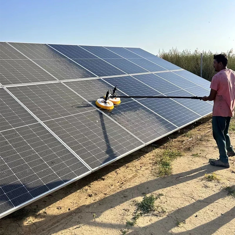 Вращающаяся щетка с ПВ-панелью оборудование для очистки двойной головкой машина солнечной