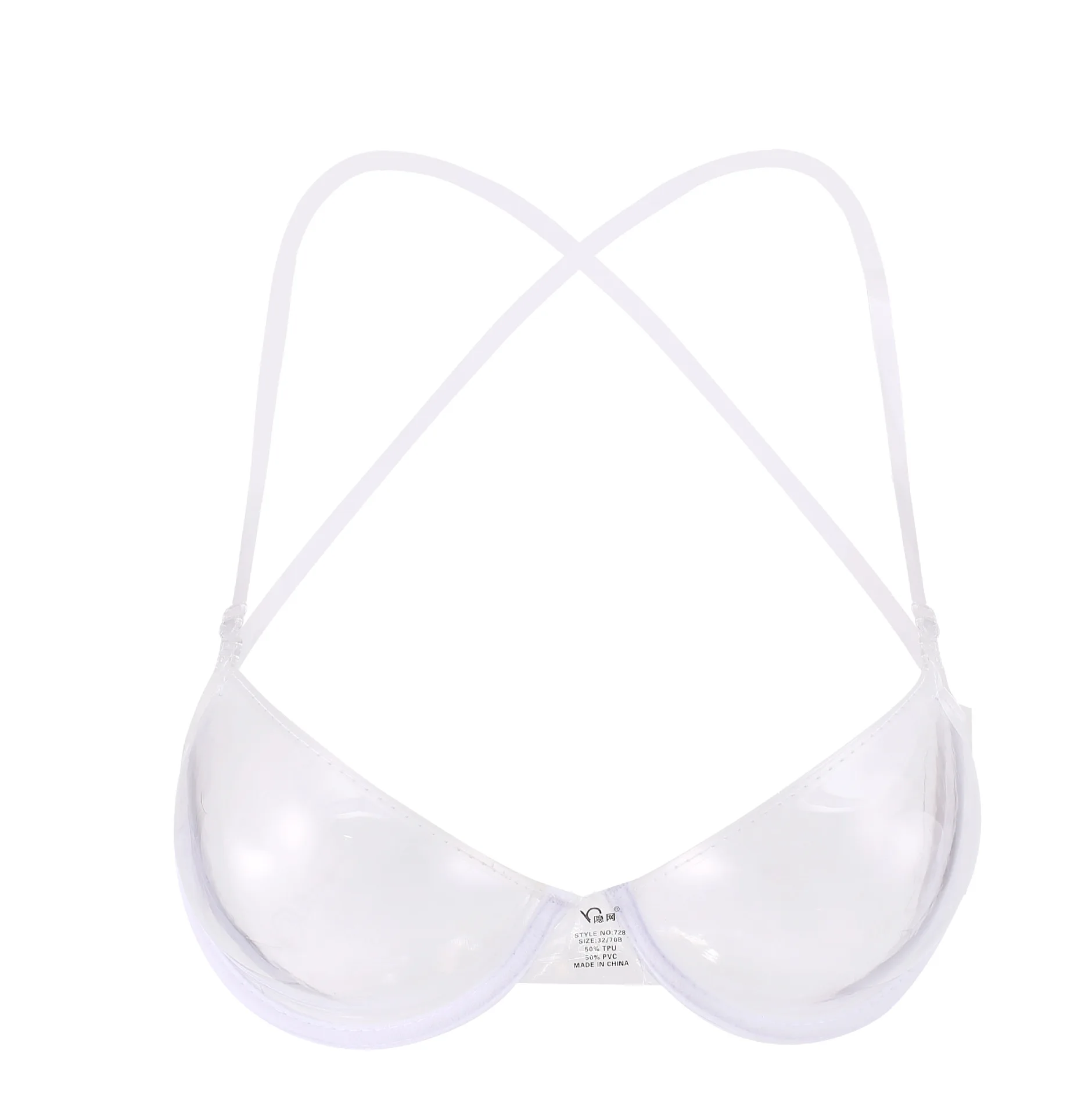 Oucheng Hot Selling Sexy Underwear Transparent Push Up Bra Wash Free Plastic Clear Adjustable Strap Invisible Bra