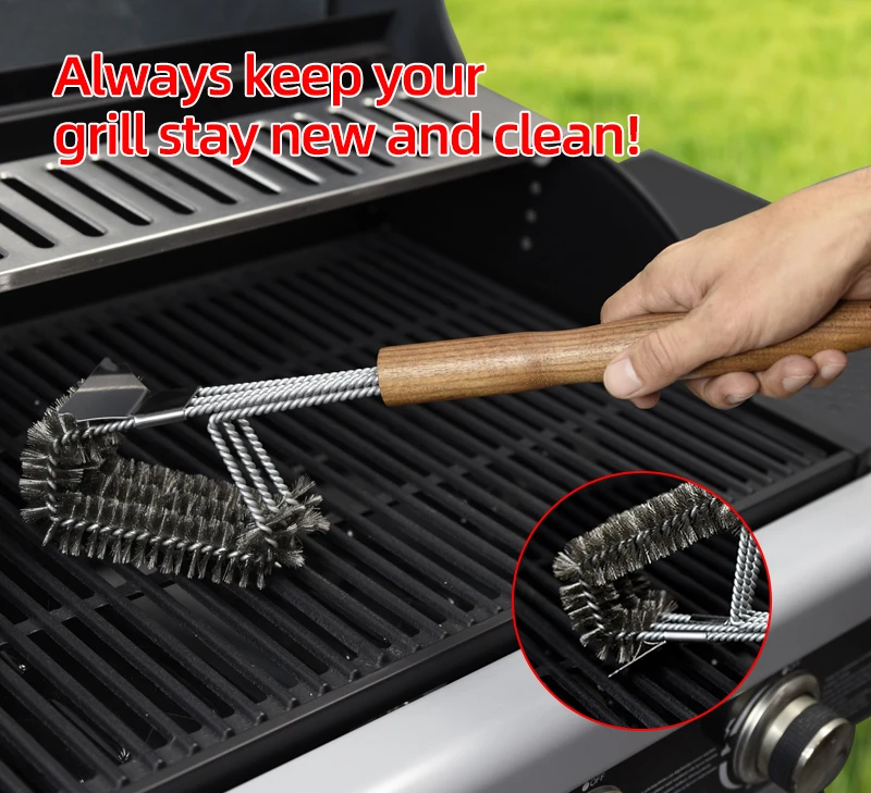 Heavy Duty Grill Brush and Scraper Exclusive Grill Cleaning Kit with Extra BBQ Wire Brush Head