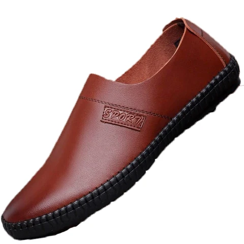 
new style oil resistance PU men slip on stitching casual shoes 