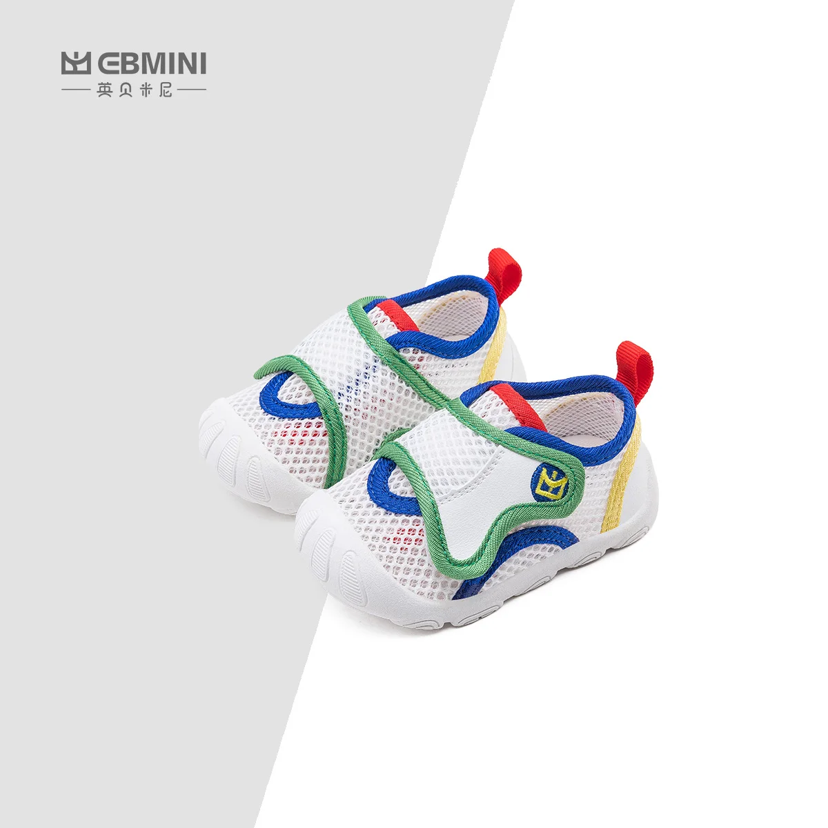 Ebmini spring and summer breathable net surface non-slip soft sole baby boys and girls toddler shoes