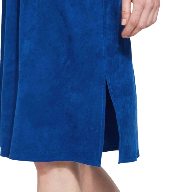 Factory Price V-Neck Temperament Pleated Stretch V-neck Suede Temperament Elegant Dress