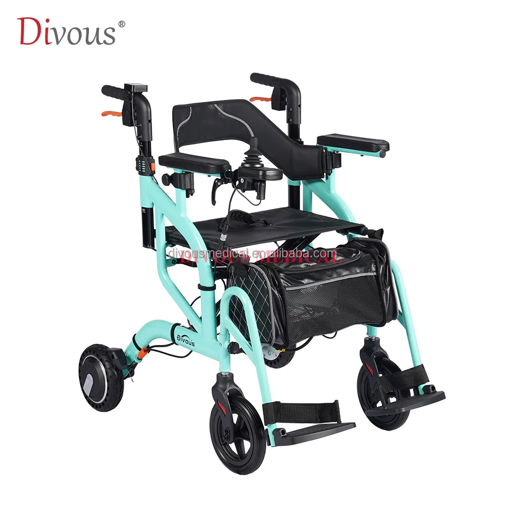 New Model Ultralight Portable Folding Power Wheelchair As Walker Seniors Stroller Electric Disabled Chair