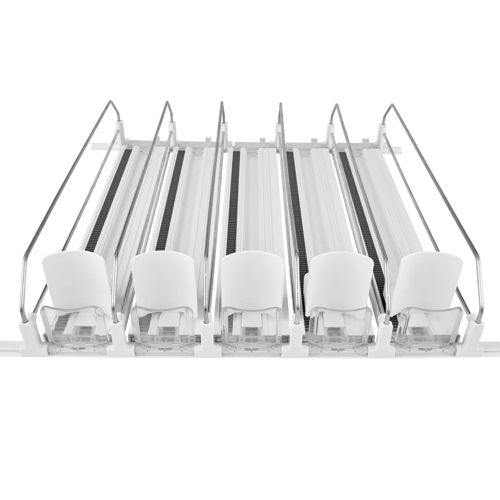 Width Ajustable Beverage Pusher Glide, Spring Loaded Beer Pop Can Pusher Storage For Pantry