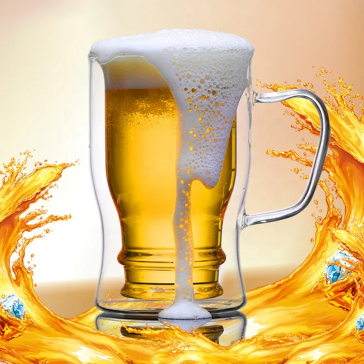 WONDER High Borosilicate Glass Cup With Handle Beer Drinking Mug  Transparent Milk Glass Juice Glass Cup