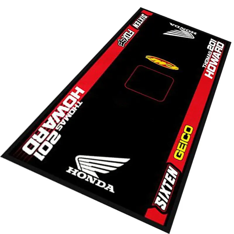 Customized Carpet Printed Motocross Interlocking Motorcycle Dirt Bike Display Rubber Garage Floor Mat