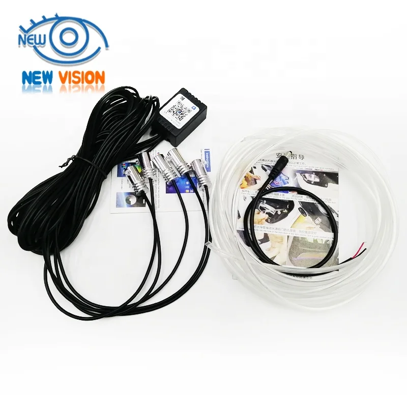 Ice Blue RGB Color Wireless Control Auto interior Atmosphere Car Ambient Lighting LED Strip for Car Doors Dashboard Foot