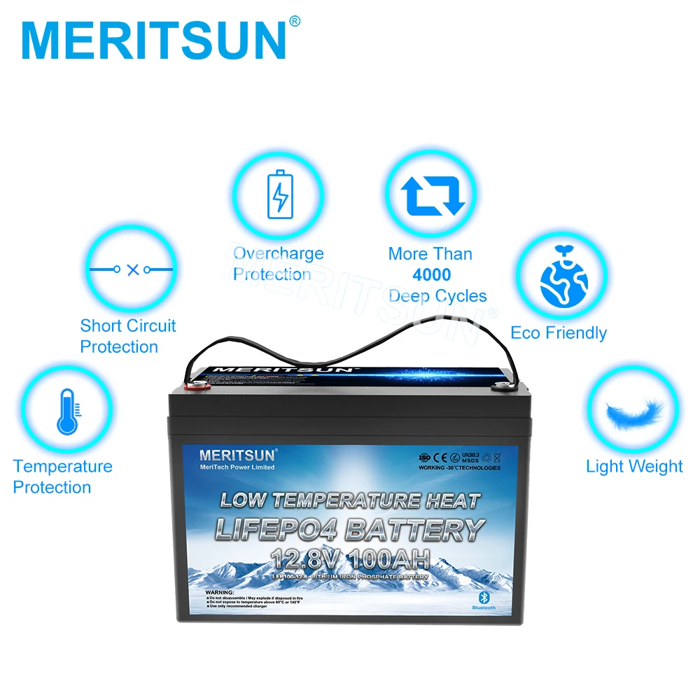 Low Temperature Heating Lithium Battery 12V 200Ah Lifepo4 Battery India Baterias Solares Ciclo Profundo