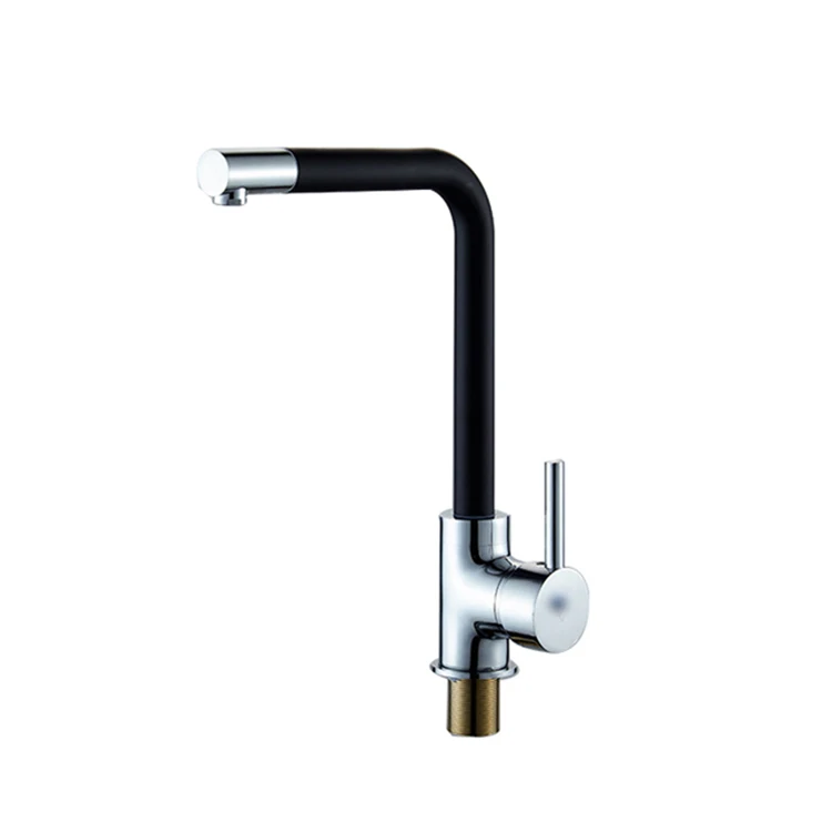 Kitchen Faucet Single Handle Tap Mixer Faucet Cheap Price Black Hot/cold Water Mixer Brass Main Body and Zinc Handle Single Hole