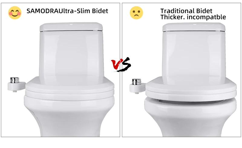 LSCOLO Dual Nozzle Self Cleaning Cold Water Bidet Toilet Sprayer Bidet Attachment