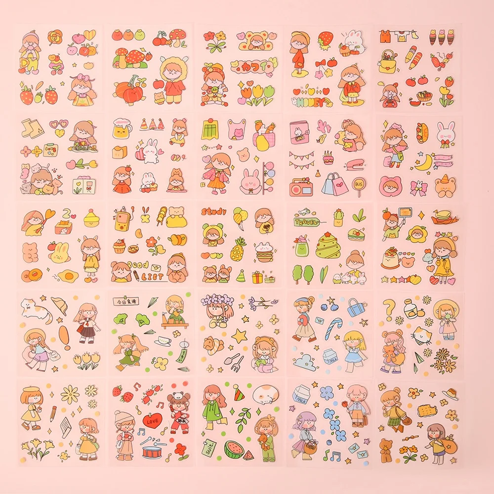 selfcare stickers journal 100pcs Ins Watercolor cute cartoon meme sheep stickers for notebook planner journal book