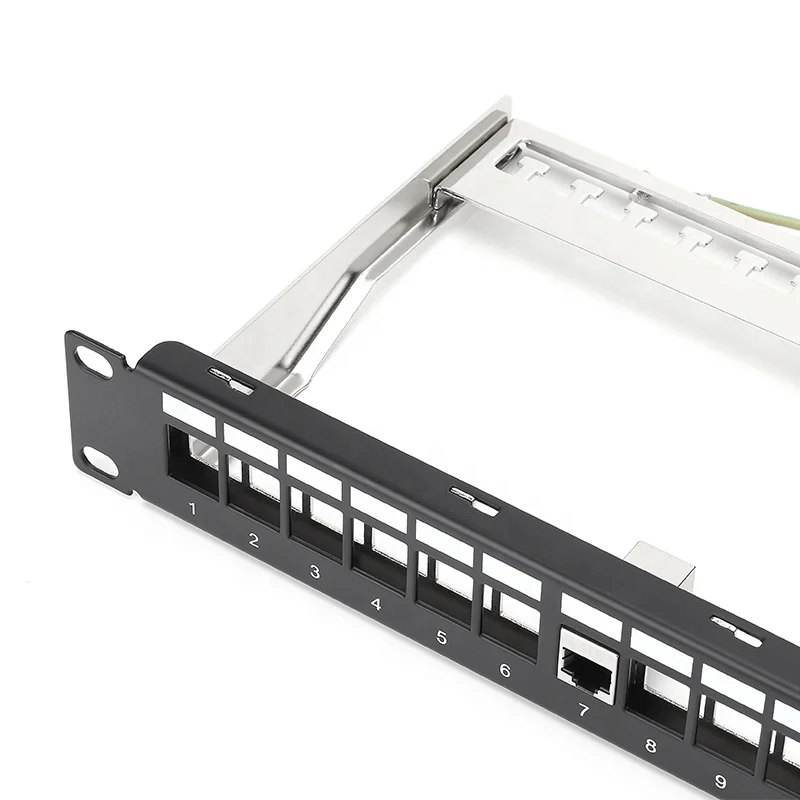 UTP FTP 24 Port RJ45 Keystone Patch Panel Cat5e Cat6 Patch Panel With Bar