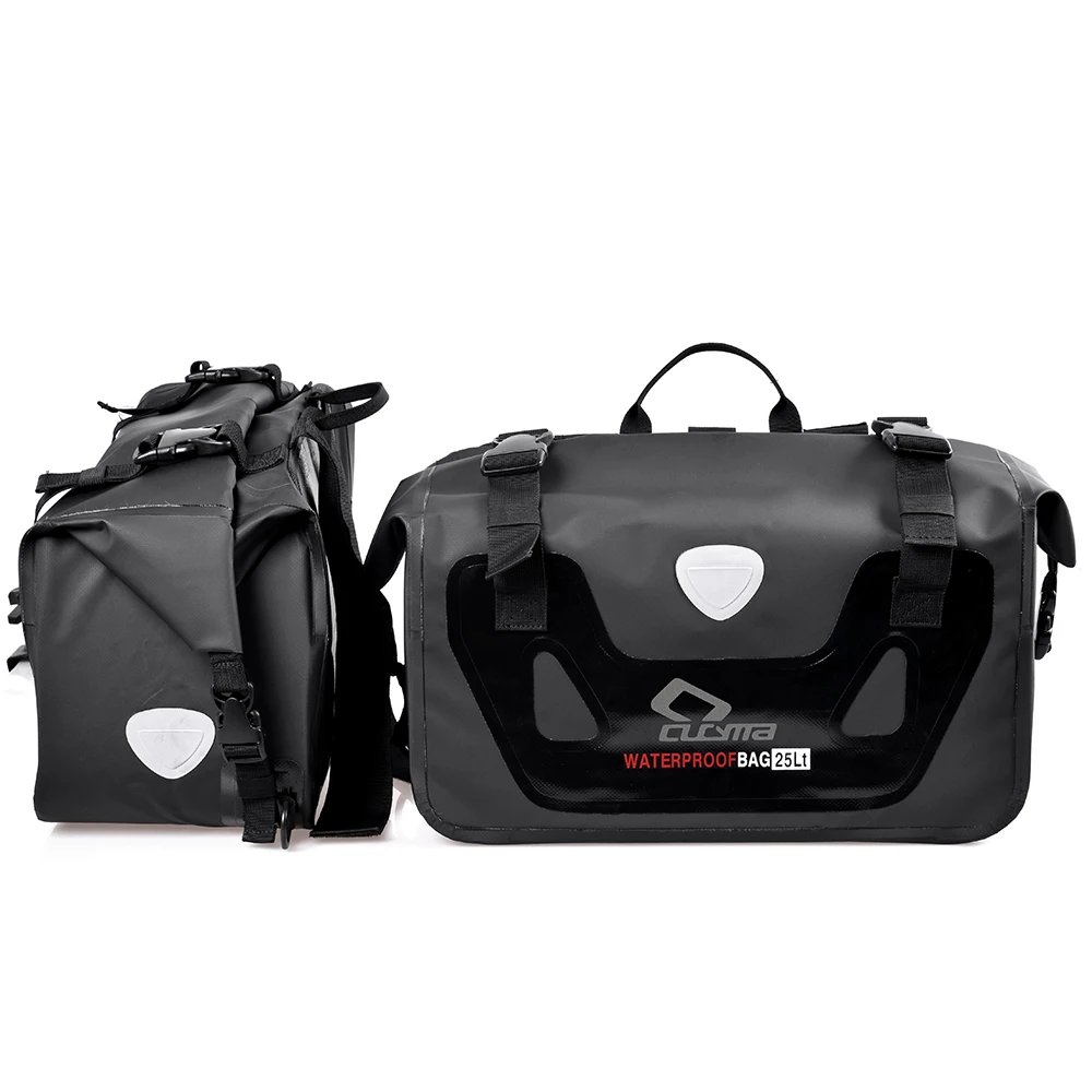 CUCYMA Fashion Latest Style Montura Sacos De Moto Leather Saddle Bag Motorcycle Waterproof Helmet Bag Saddle Bags For Motorcycle