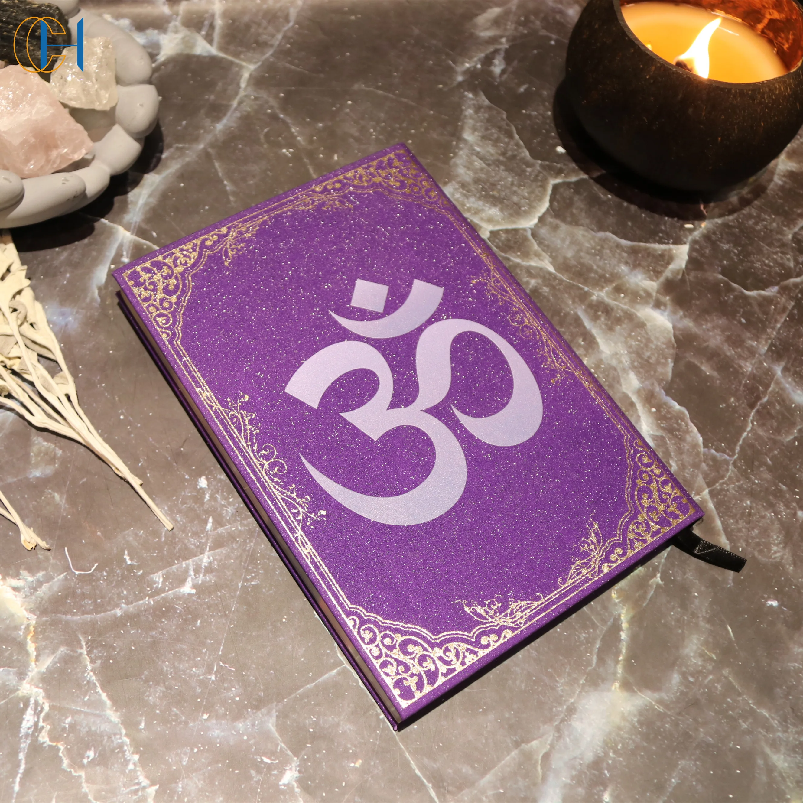 Spiritual  Healing Alchemist Book With Crystal Embossed Notepad Diary With Lock Wholesale Leather Journal