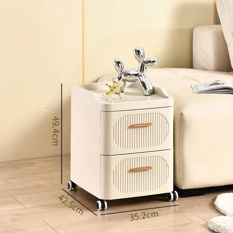 8004-2 Modern style 2 layers bedroom oraganization storage drawer cabinet with handle