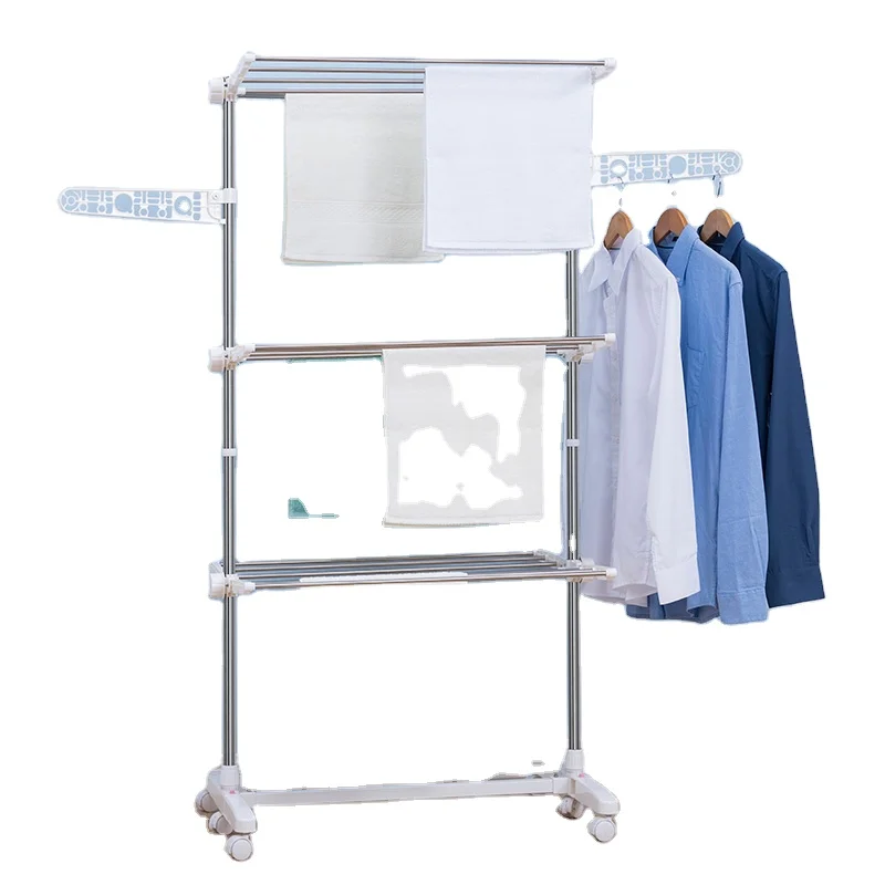 Production Line Vertical Free Floor Standing Clothes Drying Rack