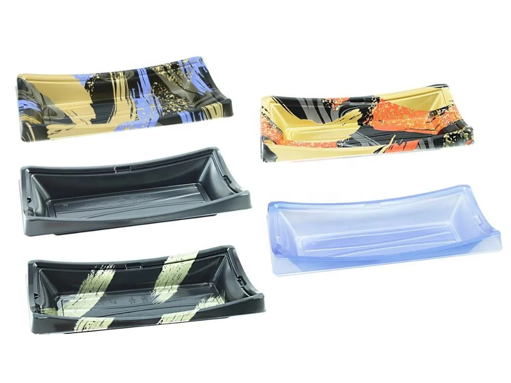 
Easy Green wholesale disposable plastic japanese sushi party display tray 