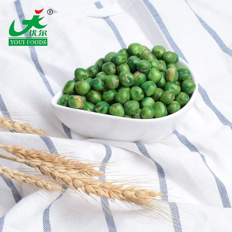 Жареный вкусный аромат, жареный зеленый горох, закуска, продукты, соленая китайская хрустящая закуска