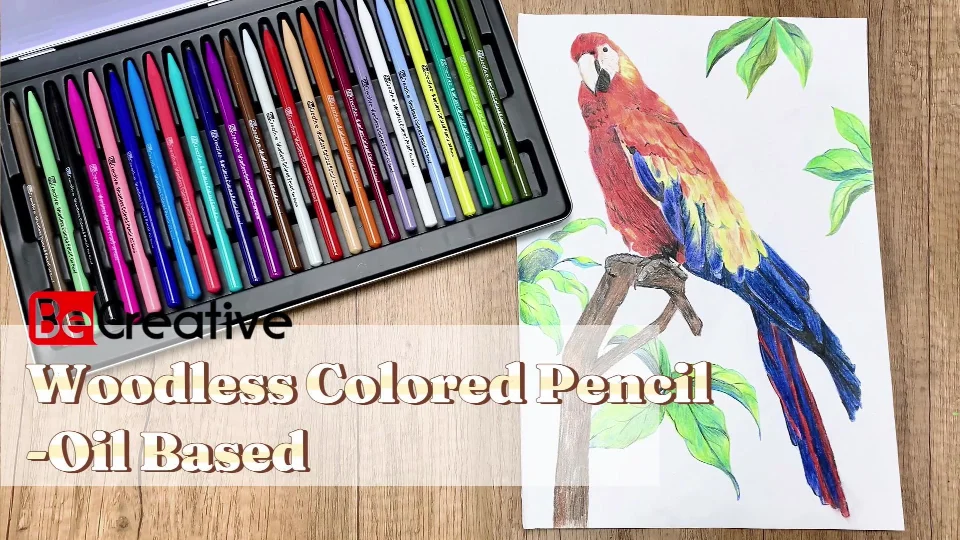 high quality oil based woodless colored pencils with water brush