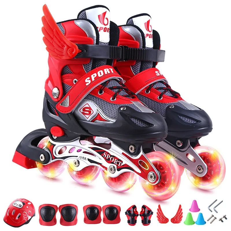 Factory Price Flashing Roller Four Wheels Inline Roller Skates for Teenagers