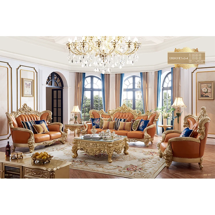 Factory High Quality Custom Antique Style Classic Sofa 4 Set Luxury hot sale fashion