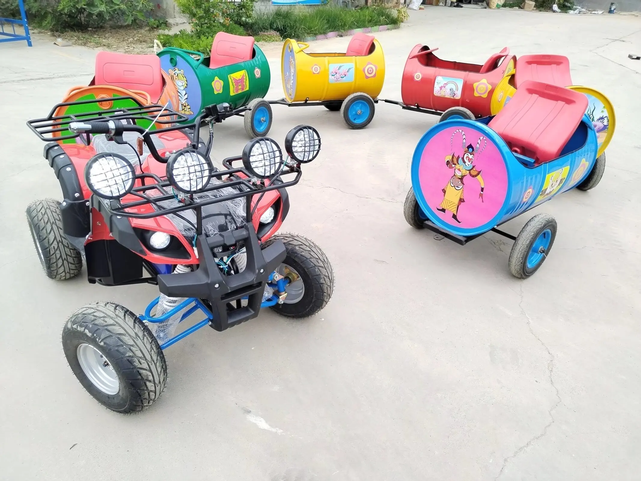 China Factory supplier Cheap Price Ride on car Kids Amusement Park Games Machine Happy Oil drum mini trackless train for sale