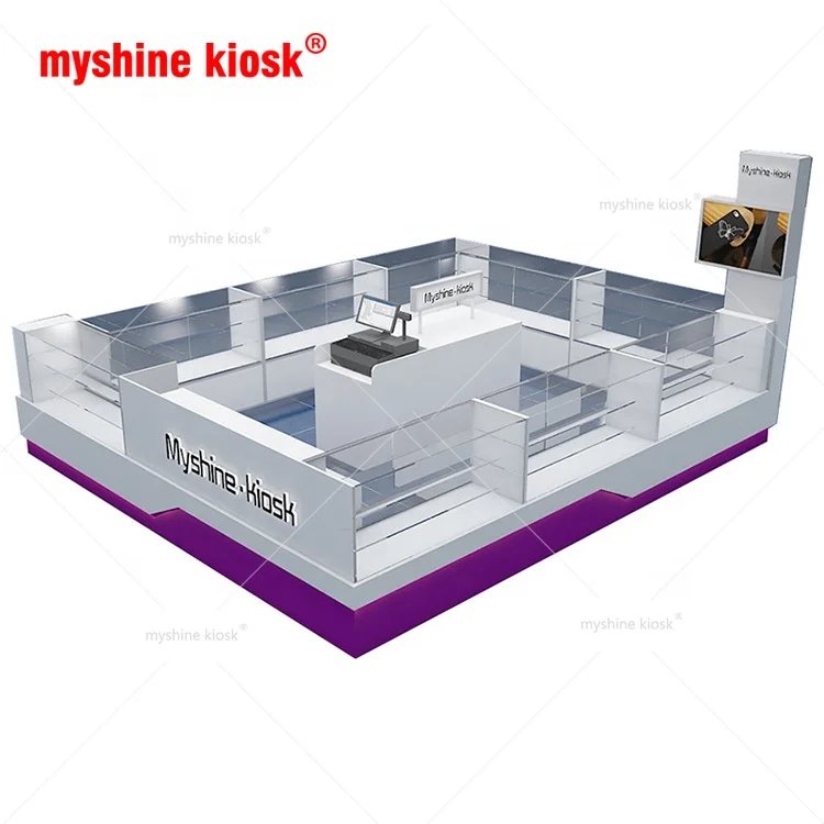 Customized Modern Phone Retail Kiosk Electric Accessories Display Kiosk Mobile Phone Showcase with Good Price