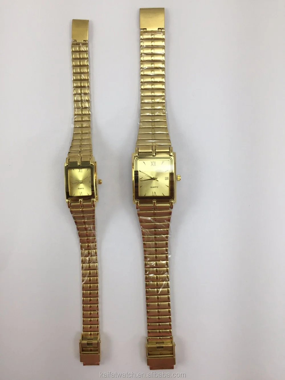 Luxury quality business men and women gold plated stainless steel wristwatches with calendar watch movement