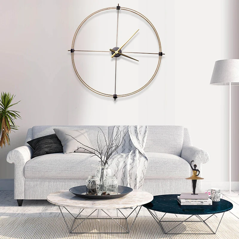 Creative Minimalist Wall Clock for Living Room Modern Simple Fashion Home with Quartz Display Needle Online Celebrity Motive