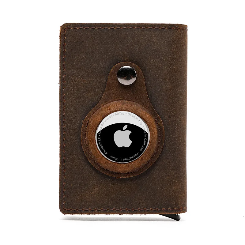 New Arrival Classic Design Genuine Leather Wallet Card Case for Airtag Leather Case