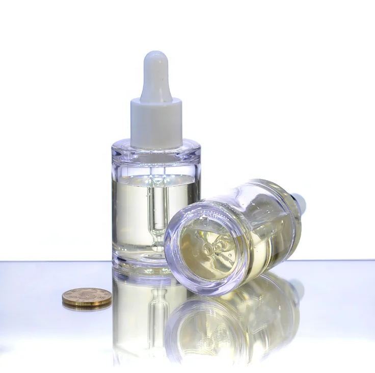 Hot sale 30ml 50ml round plastic PETG cosmetic serum essential oil dropper bottle