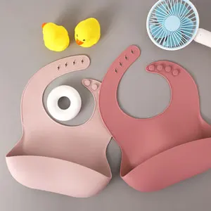 BPA Free Waterproof Silicone Bib With Food Catcher Wholesale Feeding Supplies Baby Silicone Bibs