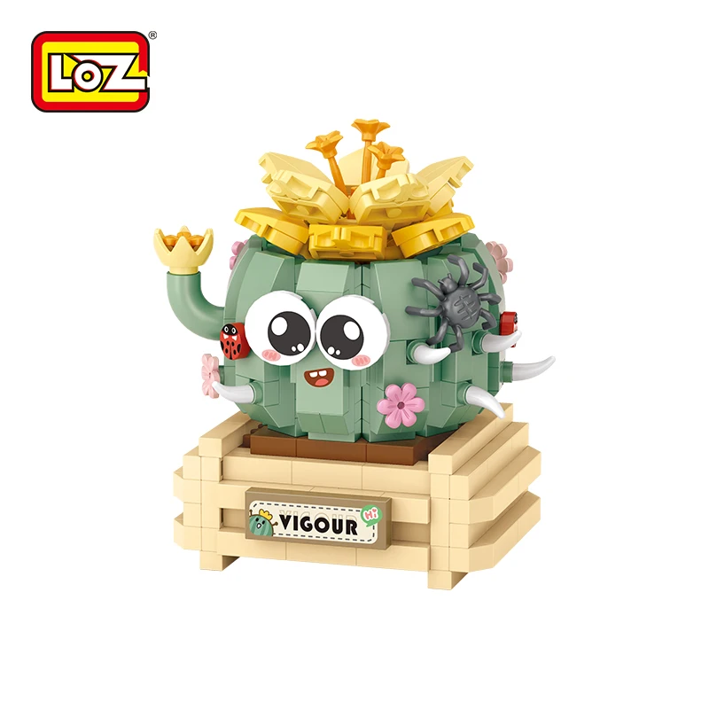 LOZ Cactus No Fertilization Watering Cactus Ball Assembly Plant Bonsai Toy