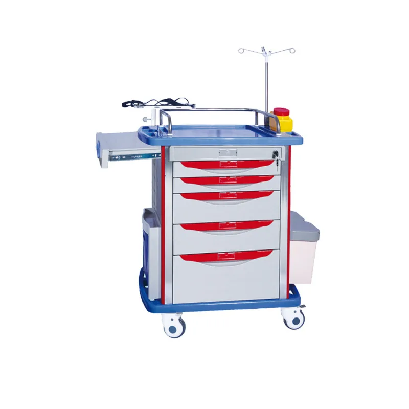 Multifunction ABS Plastic Hospital Anaesthesia Trolley Medical Medicine Drug Emergency Trolley