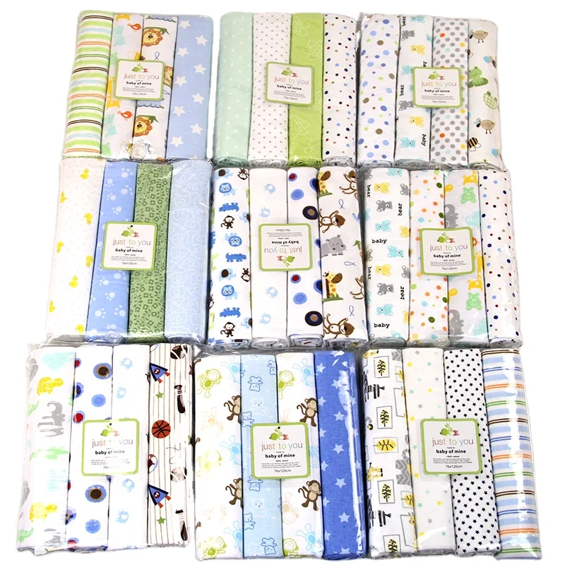 Высококачественное детское одеяло heyouj2 102x76 см с мультяшным принтом, 4 шт., пакет из ПВХ, фланелевое одеяло для малышей