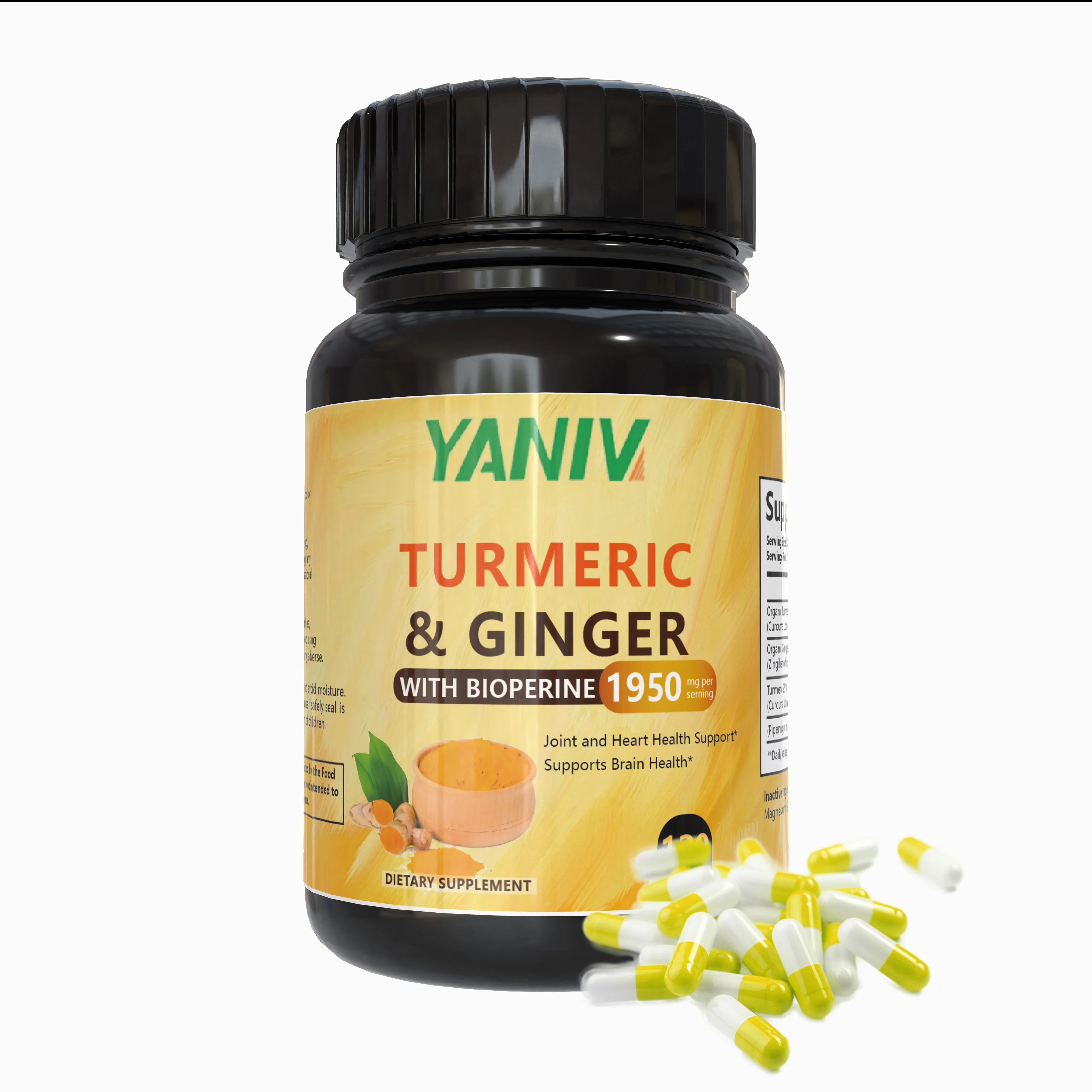 OEM ODM GMP Factory Health Supplement Curcumin Extract Capsules 95 Nano Turmeric Curcumin Ginger Bioperine Capsules