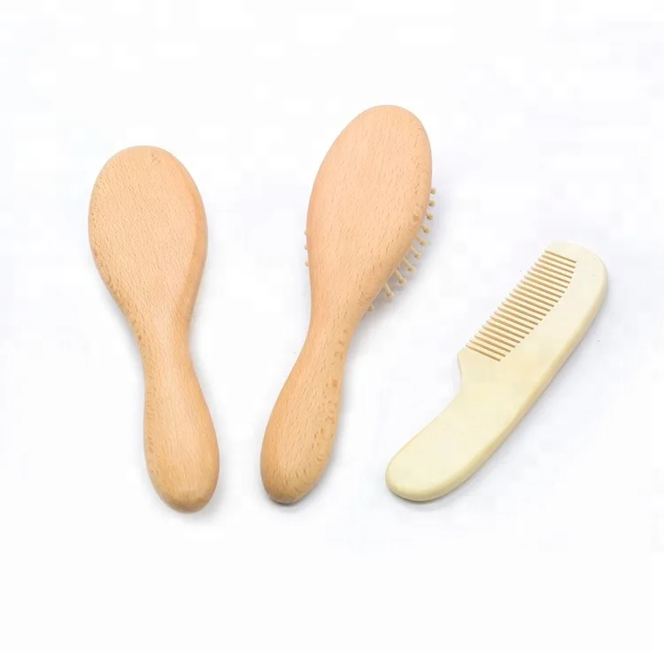 Заводская цена Лидер продаж оптовая продажа деревянная щетка из козы Детская Массажная для волос и набор расчесок