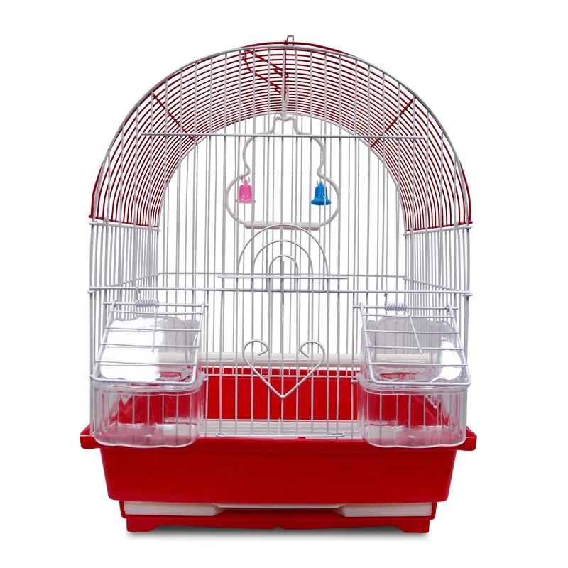 Economy Iron Wire Parakeet Bird Cage Parrot Fancy Bird Cages Breeding With Rolling Stand