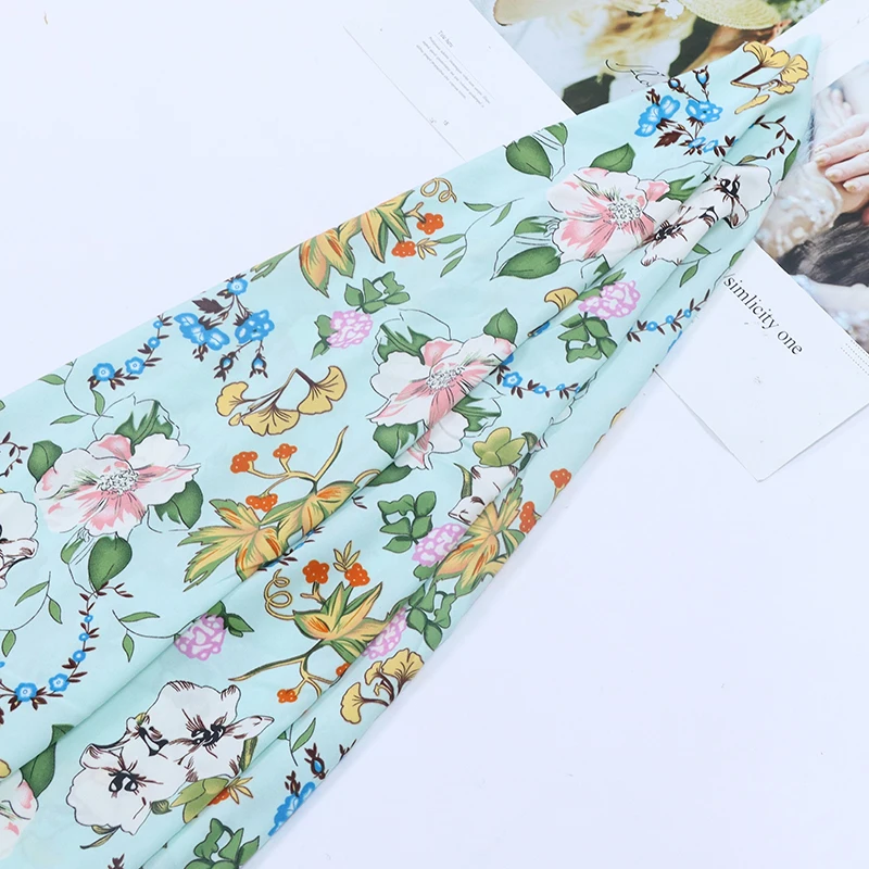 New ginkgo printed shirt fabric wholesale beach pants fabric large flower pattern clothing fabric